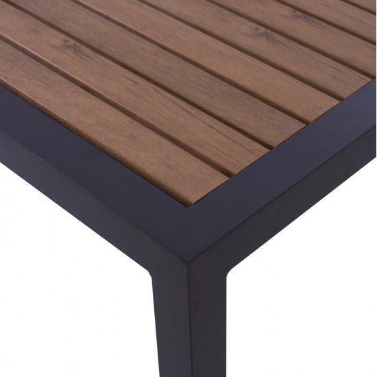 ΤΡΑΠΕΖΙ ΑΛΟΥΜΙΝΙΟΥ SABRA HM5403.02 ΓΚΡΙ ΜΕ POLYWOOD 45Χ45X45,5Yεκ.