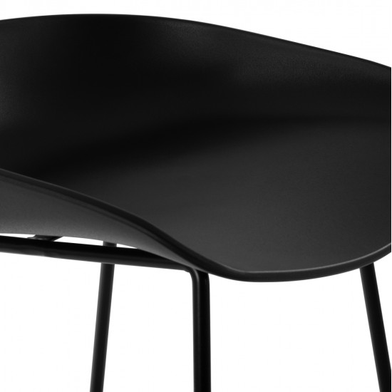 ΣΚΑΜΠΟ ΜΕΤΑΛΛΙΚΟ NAILA HM8450.02 ΜΕ ΚΑΘΙΣΜΑ PP ΜΑΥΡΟ 47x47x83 εκ.