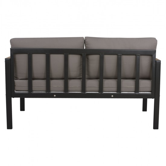 ΚΑΝΑΠΕΣ 2-ΘΕΣΙΟΣ SAFIYA HM5523.02 ΑΛΟΥΜΙΝΙΟ ΑΝΘΡΑΚΙ--ΓΚΡΙ ΜΑΞΙΛΑΡΙΑ 144x70x85Υεκ