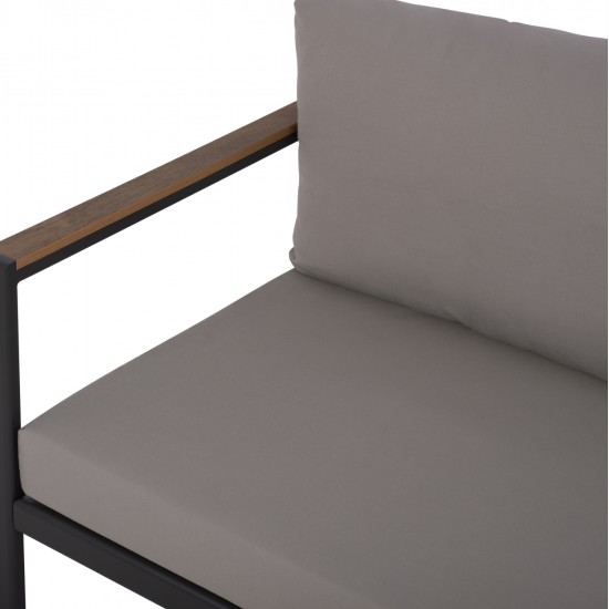 ΚΑΝΑΠΕΣ 2-ΘΕΣΙΟΣ SAFIYA HM5523.02 ΑΛΟΥΜΙΝΙΟ ΑΝΘΡΑΚΙ--ΓΚΡΙ ΜΑΞΙΛΑΡΙΑ 144x70x85Υεκ