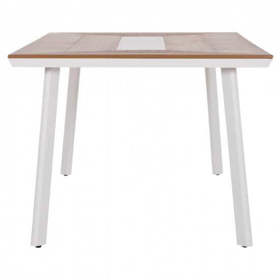 ΤΡΑΠΕΖΙ ΑΛΟΥΜΙΝΙΟΥ TABER HM5131.11 ΛΕΥΚΟ ΜΕ POLYWOOD TOP 200x100x75Υεκ