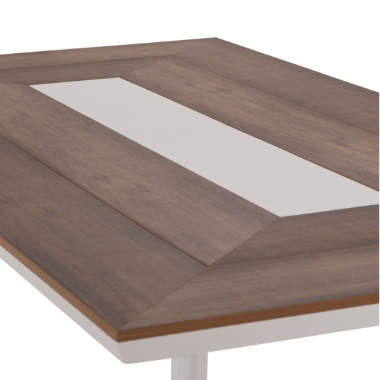 ΤΡΑΠΕΖΙ ΑΛΟΥΜΙΝΙΟΥ TABER HM5131.11 ΛΕΥΚΟ ΜΕ POLYWOOD TOP 200x100x75Υεκ
