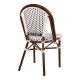 ΚΑΡΕΚΛΑ BISTRO ΑΛΟΥΜΙΝΙΟΥ BAMBOO LOOK ΜΕ ΛΕΥΚΟ-ΜΑΥΡΟ RATTAN HM5566.01 45x54x90Υεκ.