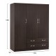 ΝΤΟΥΛΑΠΑ 3ΦΥΛΛΗ CARLY HM384.01 ΜΕ ΔΥΟ ΣΥΡΤΑΡΙΑ ZEBRANO 150X55Χ180Υεκ.