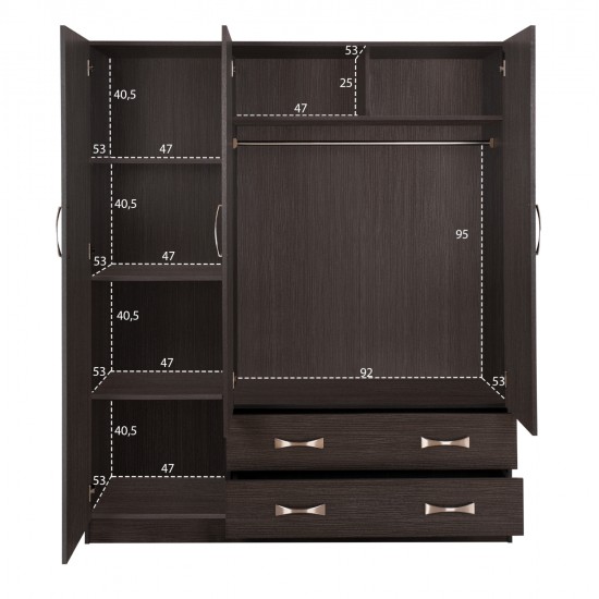 ΝΤΟΥΛΑΠΑ 3ΦΥΛΛΗ CARLY HM384.01 ΜΕ ΔΥΟ ΣΥΡΤΑΡΙΑ ZEBRANO 150X55Χ180Υεκ.