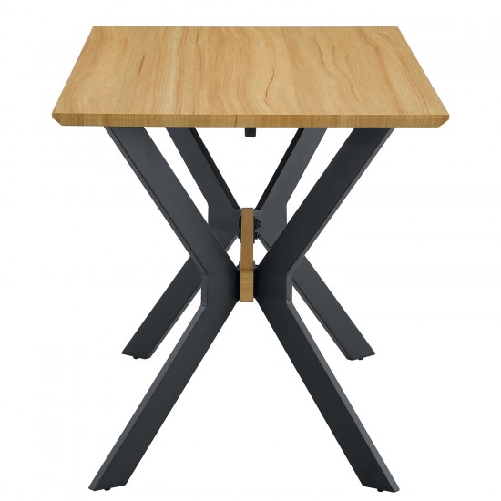 Τραπέζι Τραπεζαρίας ArteLibre ELDRIDGE Sonoma/Μαύρο Μέταλλο/Μοριοσανίδα 140x70x74cm