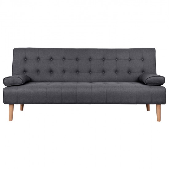 ΚΑΝΑΠΕΣ ΚΡΕΒΑΤΙ WANDA HM3149.01 ΜΕ ΓΚΡΙ ΥΦΑΣΜΑ ΚΑΙ 2 ΠΛΑΙΝΑ ΜΑΞΙΛΑΡΙΑ 190X84X83Y εκ.