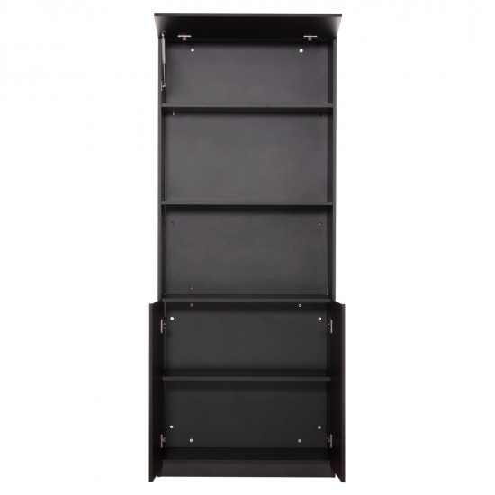 ΒΙΒΛΙΟΘΗΚΗ ΓΡΑΦΕΙΟΥ ΕΠΑΓΓΕΛΜΑΤΙΚΗ ROSEWOOD HM2089 ΜΕΛΑΜΙΝΗ ΓΚΡΙ-WENGE 80Χ40Χ200Υεκ.