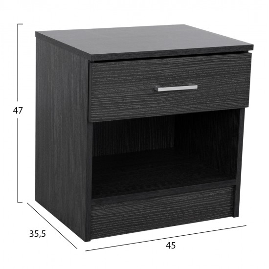 ΚΟΜΟΔΙΝΟ ΜΕ 1 ΣΥΡΤΑΡΙ LANEY ZEBRANO 45x35,5x47Υ εκ. HM2345.02