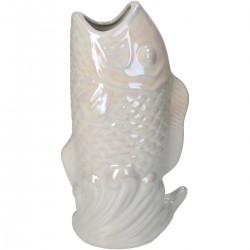 Βάζο ArteLibre Ψάρι Ιβουάρ Κεραμικό 15.5x10.5x28cm