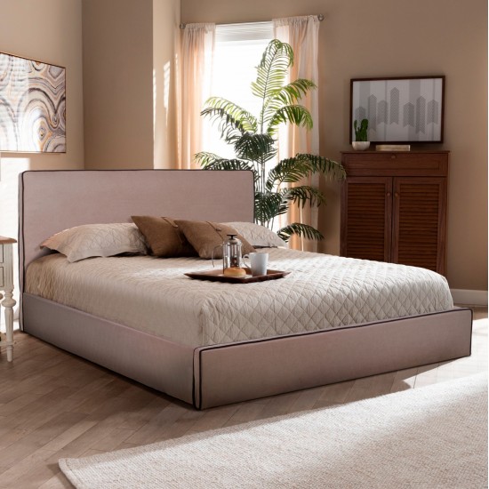 ΚΡΕΒΑΤΙ ALLIE HM584.02 160x200 εκ. ΜΕ ΑΠΟΘΗΚΕΥΤΙΚΟ ΧΩΡΟ ΜΠΕΖ ΥΦΑΣΜΑ