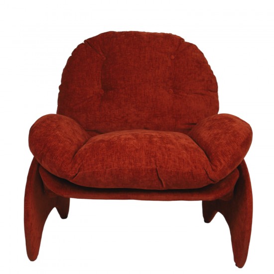 Πολυθρόνα ArteLibre ANANKE Πορτοκαλί Ύφασμα/Μέταλλο/Ξύλο 85x78x84cm