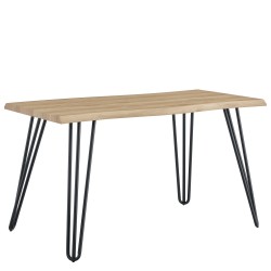 Τραπέζι Τραπεζαρίας ArteLibre BRANWELL Sonoma/Μαύρο Μέταλλο/Μοριοσανίδα 160x80x77.5cm