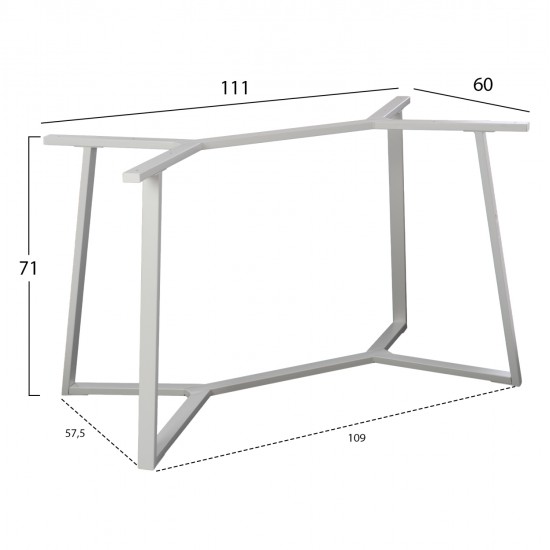 ΒΑΣΗ ΤΡΑΠΕΖΙΟΥ ΛΕΥΚΗ ΜΕΤΑΛΛΙΚΗ HM471.02 111X60X71Υ εκ.