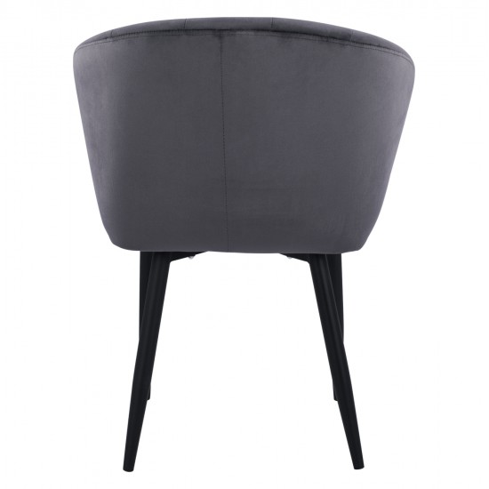 ΠΟΛΥΘΡΟΝΑΚΙ BESSIE HM8699.01 ΒΕΛΟΥΔΟ ΓΚΡΙ ΜΕ ΜΕΤΑΛΛΙΚΟ ΣΚΕΛΕΤΟ 60x62x80Y εκ.