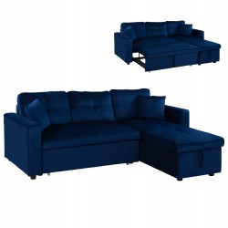 ΚΑΝΑΠΕΣ ΓΩΝΙΑ ΚΡΕΒΑΤΙ WAYNE 224x147x85Υεκ. HM3028.18 ΒΕΛΟΥΔΟ ΜΠΛΕ