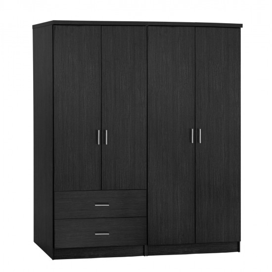ΝΤΟΥΛΑΠΑ 4-ΦΥΛΛΗ ΜΕ 2 ΣΥΡΤΑΡΙΑ JENNA HM11351.01 ΜΕΛΑΜΙΝΗ ΣΕ ZEBRANO 160x42x181Υ