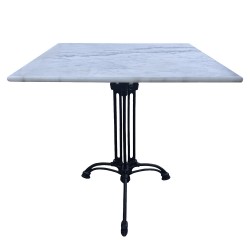 Τραπέζι Κήπου ArteLibre QUADRILIS Λευκό/Μαύρο Μάρμαρο/Μέταλλο 70x70x71cm