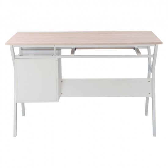 ΓΡΑΦΕΙΟ VITINO HM2130.01 ΜΕΛΑΜΙΝΗ-ΜΕΤΑΛΛΟ ΣΕ SONAMA-ΛΕΥΚΟ 120X60X76εκ.