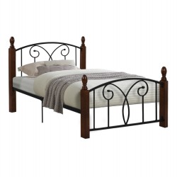 ΚΡΕΒΑΤΙ SUZIE HM600 ΜΕΤΑΛΛΟ RUBBERWOOD ΓΙΑ ΣΤΡΩΜΑ 110Χ190 εκ.