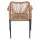 ΠΟΛΥΘΡΟΝΑ ΑΛΟΥΜΙΝΙΟΥ NOJO HM5771.02 ΓΚΡΙ ΜΕ P.E.TWIST RATTAN ΜΠΕΖ 55x63x82Y εκ.