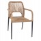 ΠΟΛΥΘΡΟΝΑ ΑΛΟΥΜΙΝΙΟΥ NOJO HM5771.02 ΓΚΡΙ ΜΕ P.E.TWIST RATTAN ΜΠΕΖ 55x63x82Y εκ.