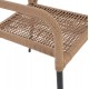 ΠΟΛΥΘΡΟΝΑ ΑΛΟΥΜΙΝΙΟΥ NOJO HM5771.02 ΓΚΡΙ ΜΕ P.E.TWIST RATTAN ΜΠΕΖ 55x63x82Y εκ.