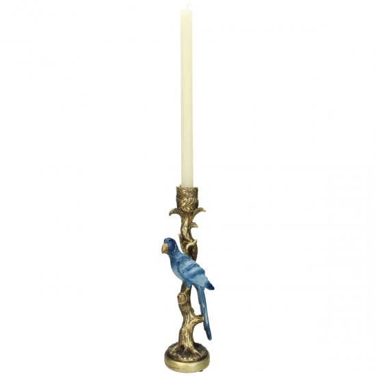 Κηροπήγιο ArteLibre Πουλί Μπλε Polyresin 10.5x9x25.5cm