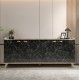 ΜΠΟΥΦΕΣ ΜΕΛΑΜΙΝΗΣ HM9045.01 NATURAL WOOD - ΜΑΥΡΟ ΜΑΡΜΑΡΟ 180x41x77,8Y εκ.