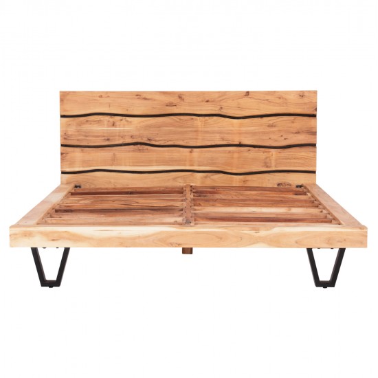 ΚΡΕΒΑΤΙ ALICIA ΑΠΟ ΜΕΤΑΛΛΟ ΚΑΙ ΜΑΣΙΦ ΞΥΛΟ ΑΚΑΚΙΑΣ 217x180,5x94Yεκ.(ΣΤΡΩΜΑ 160Χ200)HM8359.11