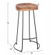 ΣΚΑΜΠΟ BAR ELEANOR HM8363.11 ΜΑΣΙΦ ΞΥΛΟ ΑΚΑΚΙΑΣ-ΜΕΤΑΛΛΟ 50x43x78Υεκ.