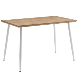 Τραπέζι Τραπεζαρίας ArteLibre MINOS Sonoma/Λευκό Μέταλλο/Μοριοσανίδα 120x70x75cm