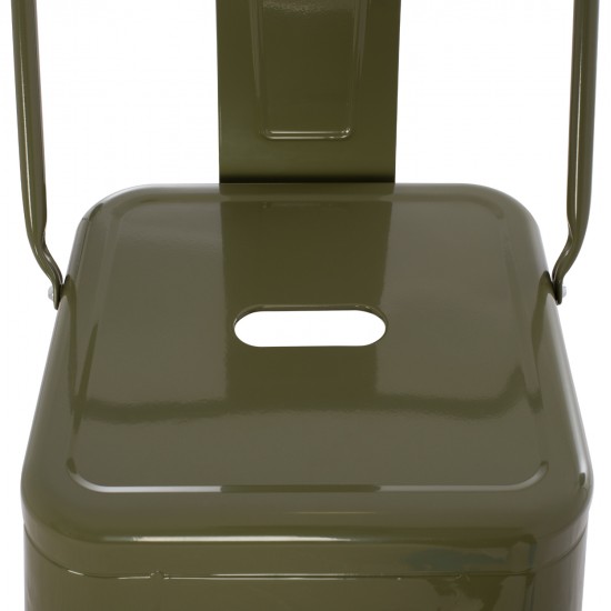 ΣΚΑΜΠΟ BAR ΜΕΤΑΛΛΙΚΟ MELITA ME ΠΛΑΤΗ ΣΕ DARK OLIVE GREEN HM8643.03 43Χ43Χ100εκ.