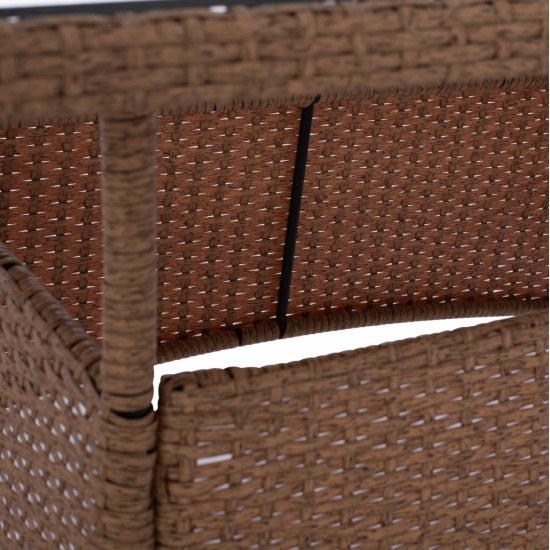ΤΡΑΠΕΖΙ ΜΕΤΑΛΛΙΚΟ MILITARY RATTAN ΜΠΕΖ ΚΑΦΕ HM5141.32 120x70x75Υ εκ.