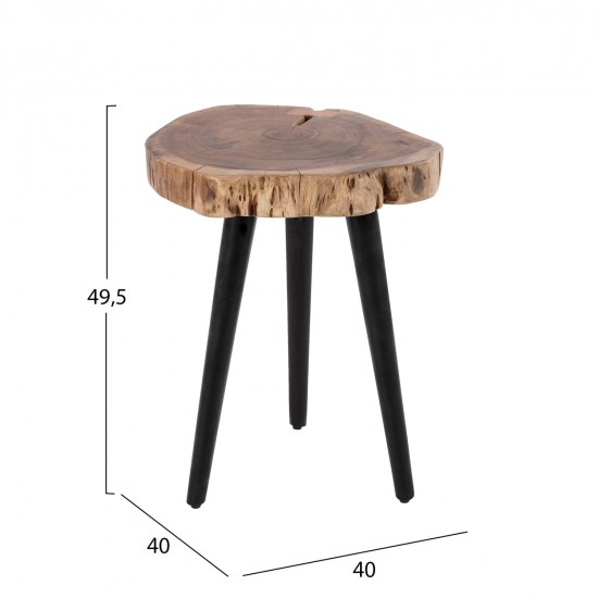 ΤΡΑΠΕΖΙ ΣΑΛΟΝΙΟΥ ΒΟΗΘΗΤΙΚΟ ΑΠΟ ΜΑΣΙΦ ΞΥΛΟ ΑΚΑΚΙΑΣ HM8364.11 Φ40x49.5Υ εκ.