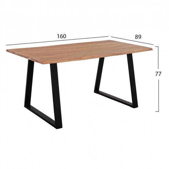 ΤΡΑΠΕΖΙ ΤΡΑΠΕΖΑΡΙΑΣ SOFIA SLIM HM8500.11 ΜΑΣΙΦ ΞΥΛΟ ΑΚΑΚΙΑΣ 160x90x76Υ εκ.