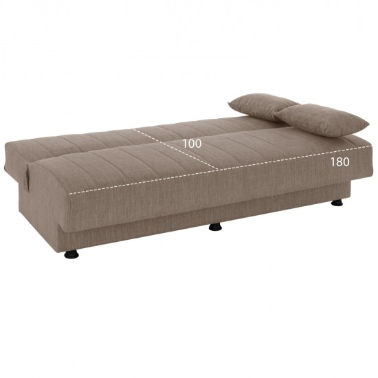 ΚΑΝΑΠΕΣ ΚΡΕΒΑΤΙ ANDRI ΤΡΙΘΕΣΙΟΣ ΜΠΕΖ HM3239.04 180x83x74Υ εκ.