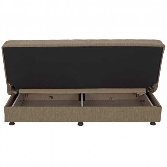 ΚΑΝΑΠΕΣ ΚΡΕΒΑΤΙ ANDRI ΤΡΙΘΕΣΙΟΣ ΚΑΦΕ HM3239.02 180x72x77Υ εκ.