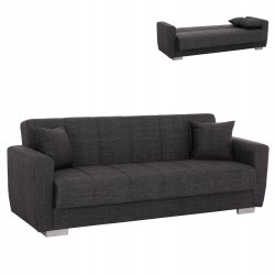 ΚΑΝΑΠΕΣ ΚΡΕΒΑΤΙ POLYA ΤΡΙΘΕΣΙΟΣ HM3240.03 ΓΚΡΙ 215x85x76Υ εκ.