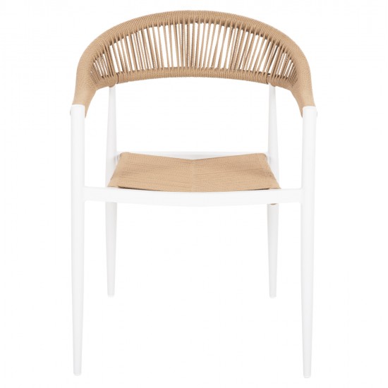 ΠΟΛΥΘΡΟΝΑ ΑΛΟΥΜΙΝΙΟΥ GRET HM5854.01 ΛΕΥΚΗ PE RATTAN ΜΠΕΖ 56x55,5x78Υεκ.