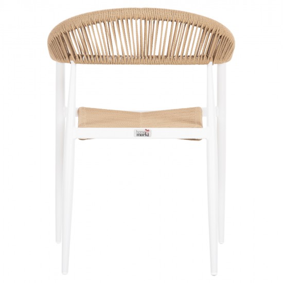 ΠΟΛΥΘΡΟΝΑ ΑΛΟΥΜΙΝΙΟΥ GRET HM5854.01 ΛΕΥΚΗ PE RATTAN ΜΠΕΖ 56x55,5x78Υεκ.