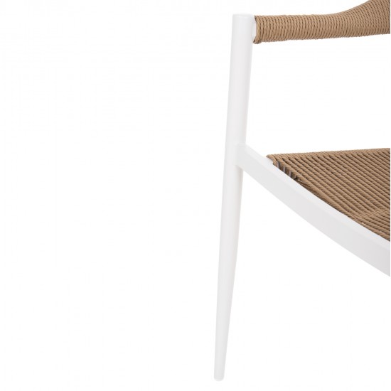 ΠΟΛΥΘΡΟΝΑ ΑΛΟΥΜΙΝΙΟΥ GRET HM5854.01 ΛΕΥΚΗ PE RATTAN ΜΠΕΖ 56x55,5x78Υεκ.