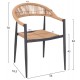 ΠΟΛΥΘΡΟΝΑ ΑΛΟΥΜΙΝΙΟΥ GRET HM5854.02 ΑΝΘΡΑΚΙ PΕ RATTAN ΜΠΕΖ 56x55,5x78Υ εκ.