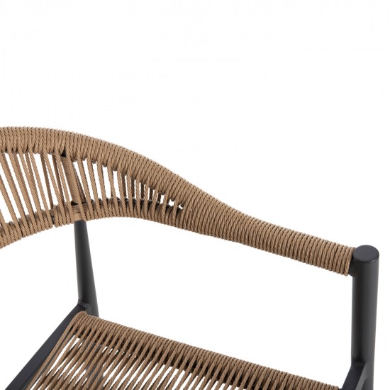 ΠΟΛΥΘΡΟΝΑ ΑΛΟΥΜΙΝΙΟΥ GRET HM5854.02 ΑΝΘΡΑΚΙ PΕ RATTAN ΜΠΕΖ 56x55,5x78Υ εκ.