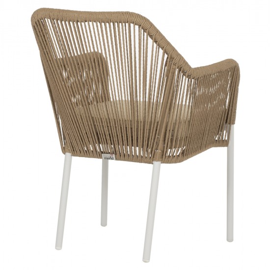 ΠΟΛΥΘΡΟΝΑ ΑΛΟΥΜΙΝΙΟΥ LOKKI HM5855.01 ΛΕΥΚΟ ΜΕ ΣΧΟΙΝΙ WICKER PE ΜΠΕΖ 56x66x82Υ εκ.