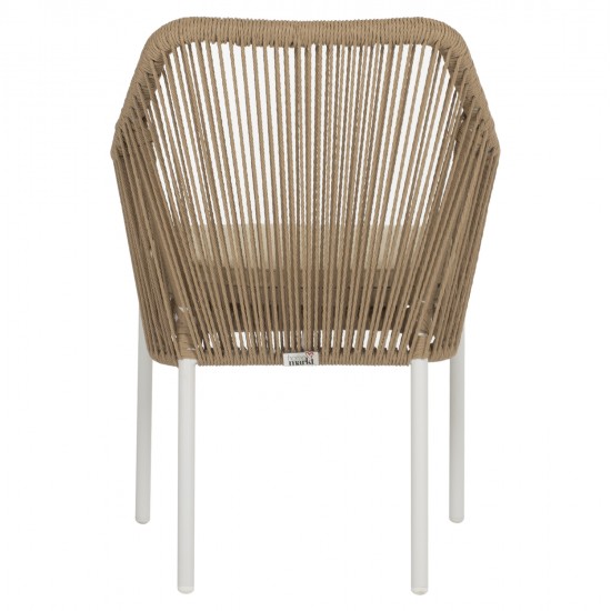ΠΟΛΥΘΡΟΝΑ ΑΛΟΥΜΙΝΙΟΥ LOKKI HM5855.01 ΛΕΥΚΟ ΜΕ ΣΧΟΙΝΙ WICKER PE ΜΠΕΖ 56x66x82Υ εκ.