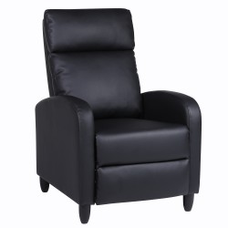 Πολυθρόνα Ανακλινόμενη ArteLibre ATRIA Μαύρο PU 67.5x90x104cm