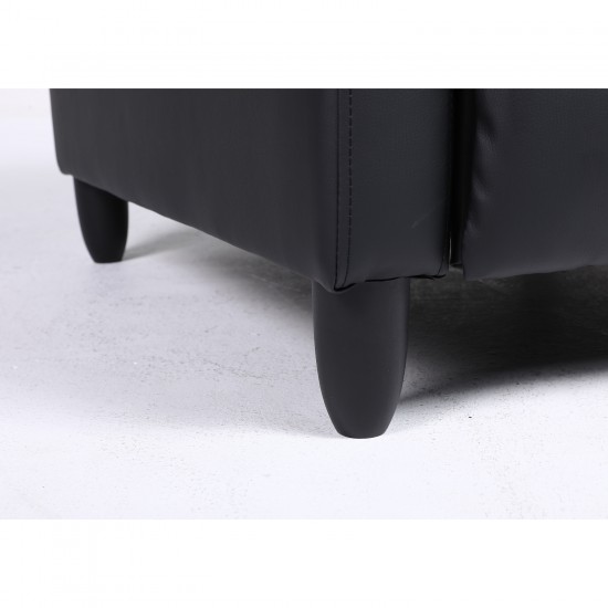 Πολυθρόνα Ανακλινόμενη ArteLibre ATRIA Μαύρο PU 67.5x90x104cm