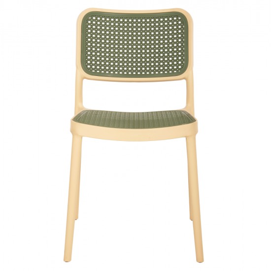 ΚΑΡΕΚΛΑ ΠΟΛΥΠΡΟΠΥΛΕΝΙΟΥ MEKO HM5934.04 ΜΠΕΖ ΜΕ OLIVE GREEN ΨΑΘΑ 51x52x80Υεκ.