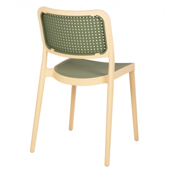 ΚΑΡΕΚΛΑ ΠΟΛΥΠΡΟΠΥΛΕΝΙΟΥ MEKO HM5934.04 ΜΠΕΖ ΜΕ OLIVE GREEN ΨΑΘΑ 51x52x80Υεκ.